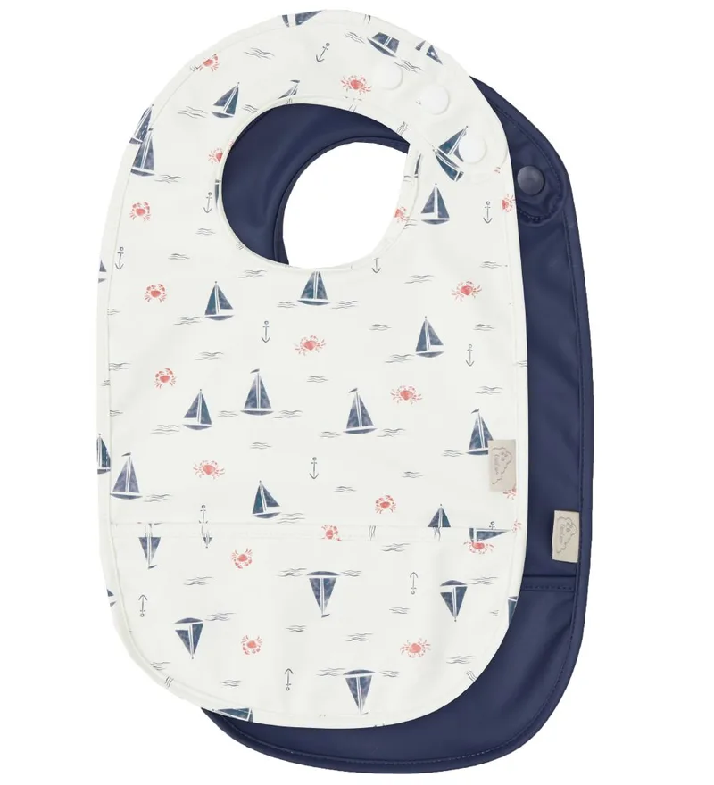 Slabbetjes - 2-pack - Zeilboten/Navy by Cam Cam Copenhagen – product photo