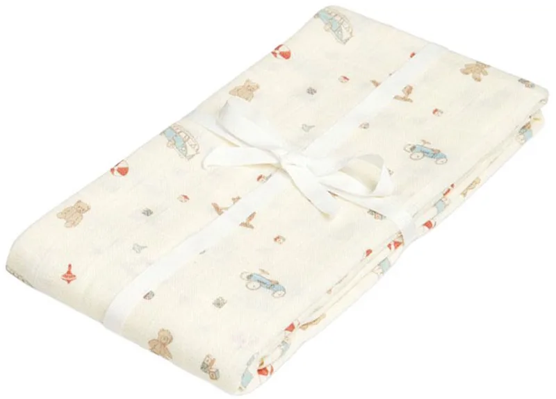 Swaddle - Vintage Toys - 120 x 120 cm by Cam Cam Copenhagen in Creme_2 – product photo