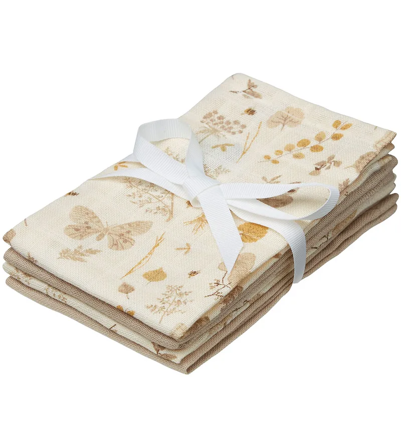 Washanden - 4-pack - Latte/Beige m. Bladen/Vlinders van Cam Cam Copenhagen – productfoto