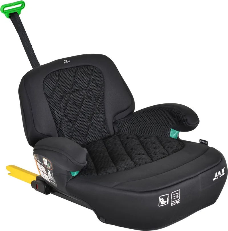 Autozitje Stoelverhoger - Auto Zitverhoger - Jax Black Isofix 125-150 cm i-Size Booster van Cangaroo in Zwart – productfoto