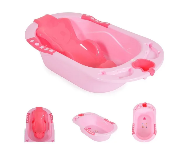 Babybadewanne Larissa, 89 cm, herausnehmbarer Badesitz, Tragegriff, rutschfeste Tragegriffe van Cangaroo in Rosa – productfoto