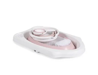 Babybadewanne Set Hawai 4-teilig, faltbar, Wasserablauf, Ablagefächer, Netz, ab Geburt, rutschfeste Füße von Cangaroo in Rosa – Produktfoto 2 von 5