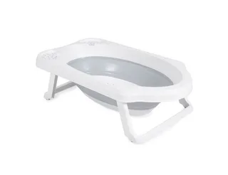 Babybadewanne Set Hawai 4-teilig, faltbar, Wasserablauf, Ablagefächer, Netz, ab Geburt, rutschfeste Füße von Cangaroo in Grau – Produktfoto 3 von 5