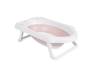 Babybadewanne Set Hawai 4-teilig, faltbar, Wasserablauf, Ablagefächer, Netz, ab Geburt, rutschfeste Füße von Cangaroo in Rosa – Produktfoto 3 von 5