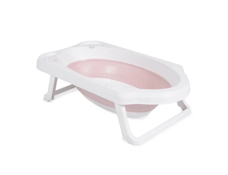 Babybadewanne Set Hawai 4-teilig, faltbar, Wasserablauf, Ablagefächer, Netz, ab Geburt, rutschfeste Füße von Cangaroo in Rosa – Produktfoto 3 von 5