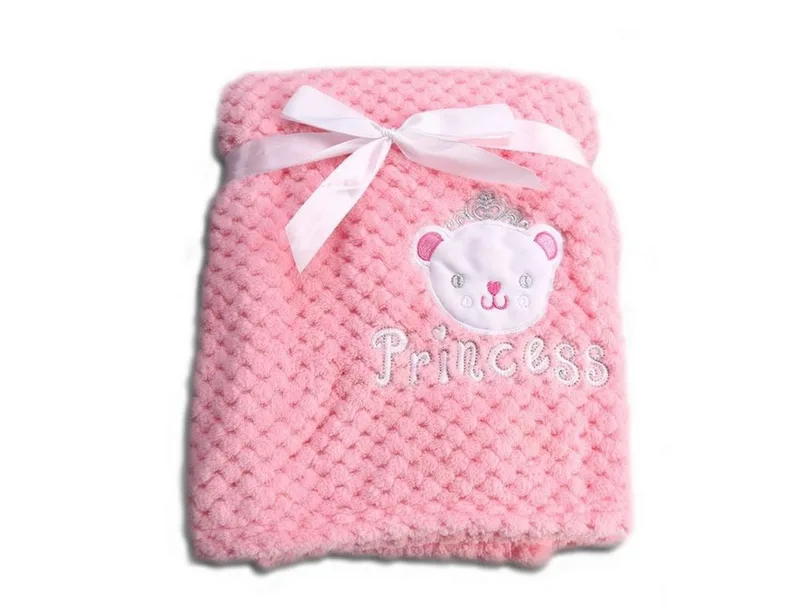 Babydecke Freya 80 x 110 cm, Cangaroo, Fleece, Polyester, Geschenkbox, bestickte Motive, Kinderwagen geeignet van Cangaroo in Rosa – productfoto