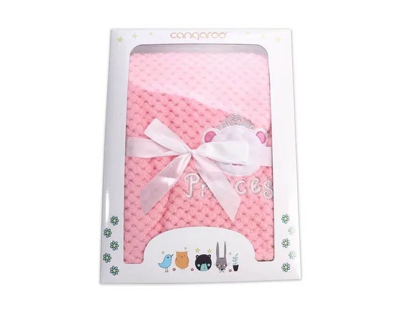 Babydecke Freya 80 x 110 cm, Cangaroo, Fleece, Polyester, Geschenkbox, bestickte Motive, Kinderwagen geeignet by Cangaroo in Pink – product photo 2 of 2