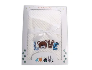 Babydecke Freya 80 x 110 cm, Cangaroo, Fleece, Polyester, Geschenkbox, bestickte Motive, Kinderwagen geeignet von Cangaroo in Weiß – Produktfoto 2 von 2