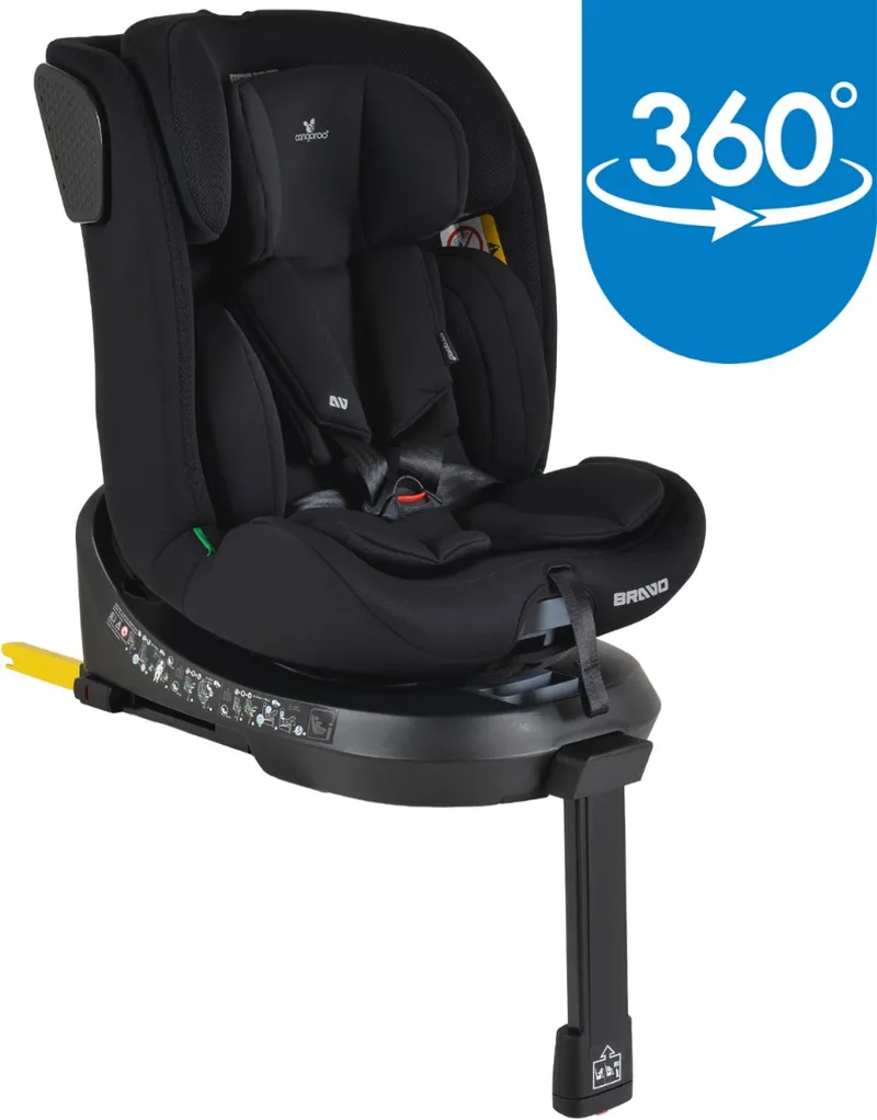 Bravo Black 40-150 cm 360° i-Size Autostoel van Cangaroo in Zwart – productfoto