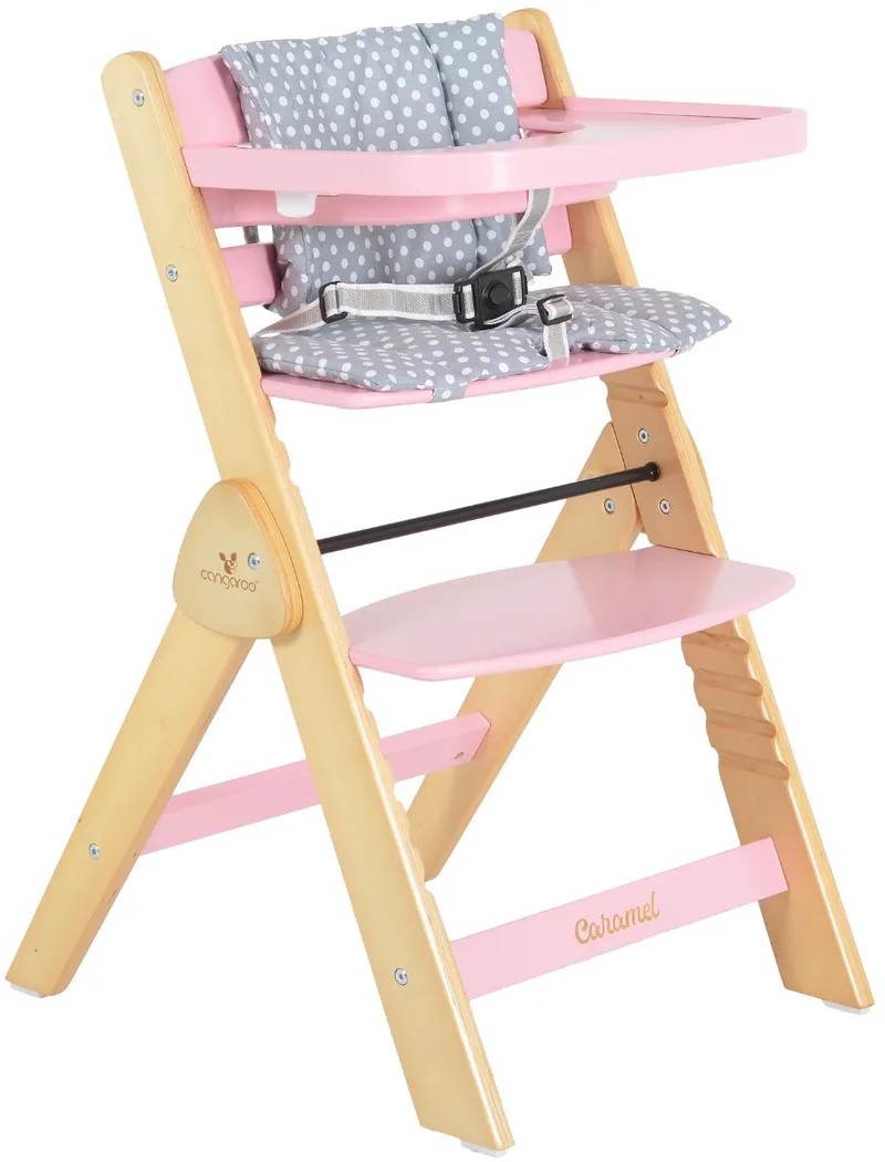 Caramel Pink 2-in-1 Meegroei Kinderstoel van Cangaroo in Roze – productfoto