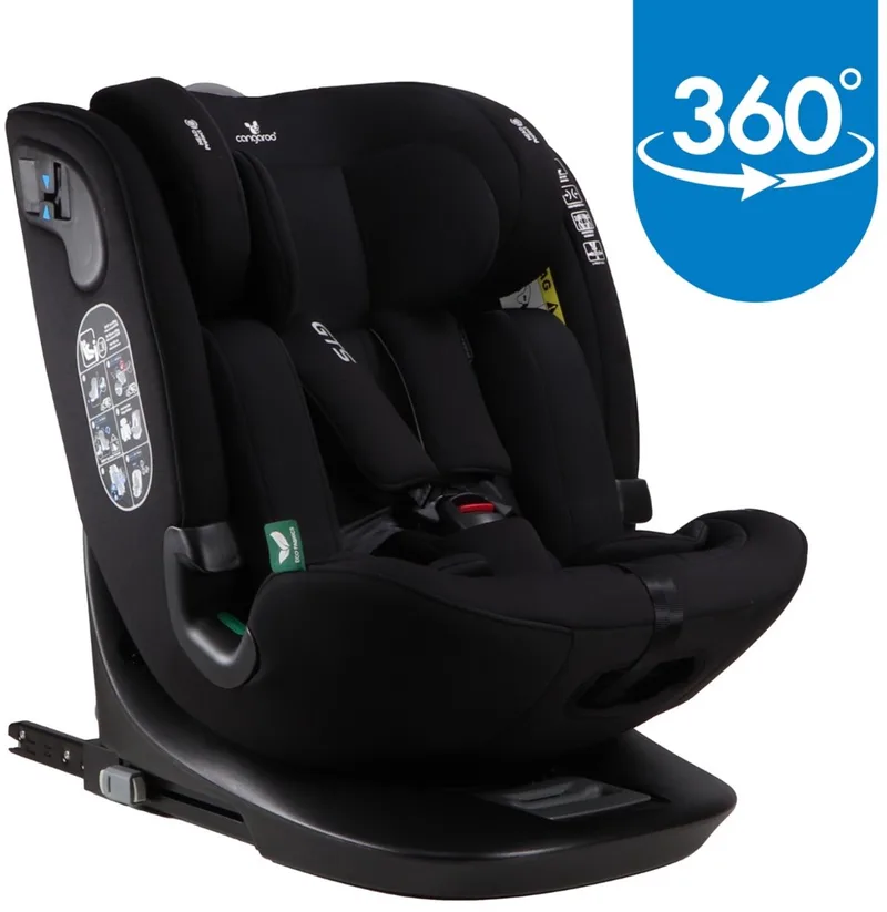 GTS Black Ink 40-150 cm 360° i-Size Autostoel - Inclusief base van Cangaroo in Zwart – productfoto