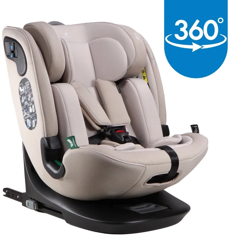 GTS Sandstone - 40-150 cm - 360° i-Size Autostoel - SPS - incl. base van Cangaroo in Beige – productfoto