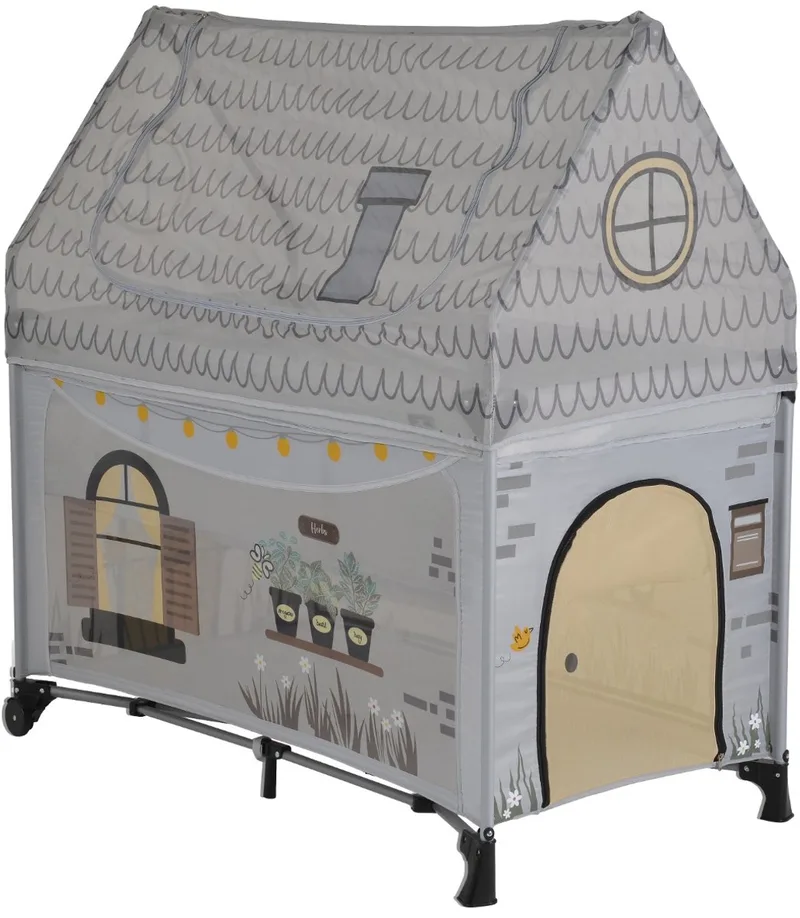 Playhouse Campingbed met Dakje van Cangaroo in Grijs – productfoto