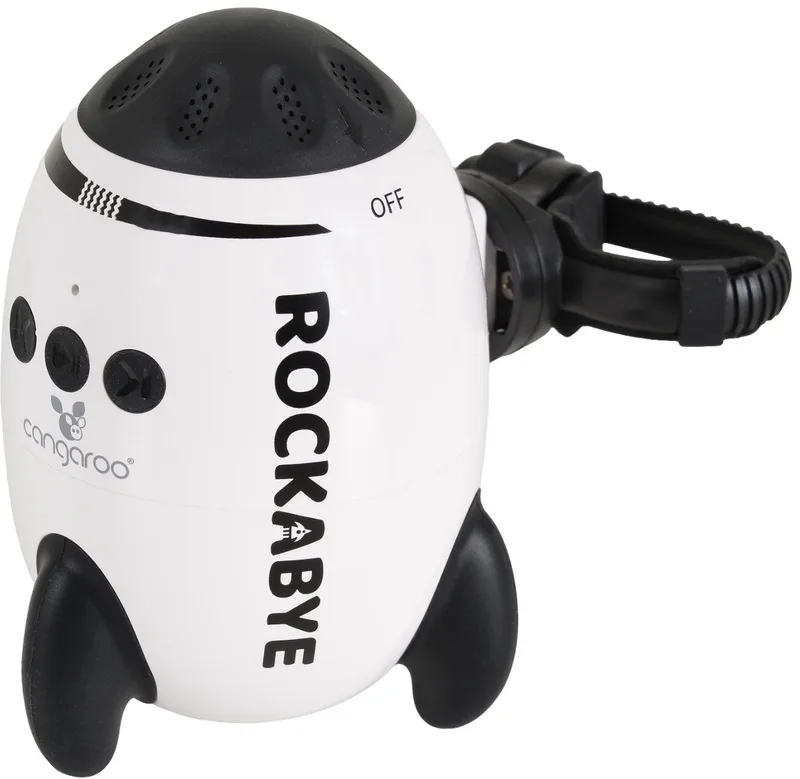 Rockabye Rocker voor Kinderwagen van Cangaroo in Wit, zwart – productfoto