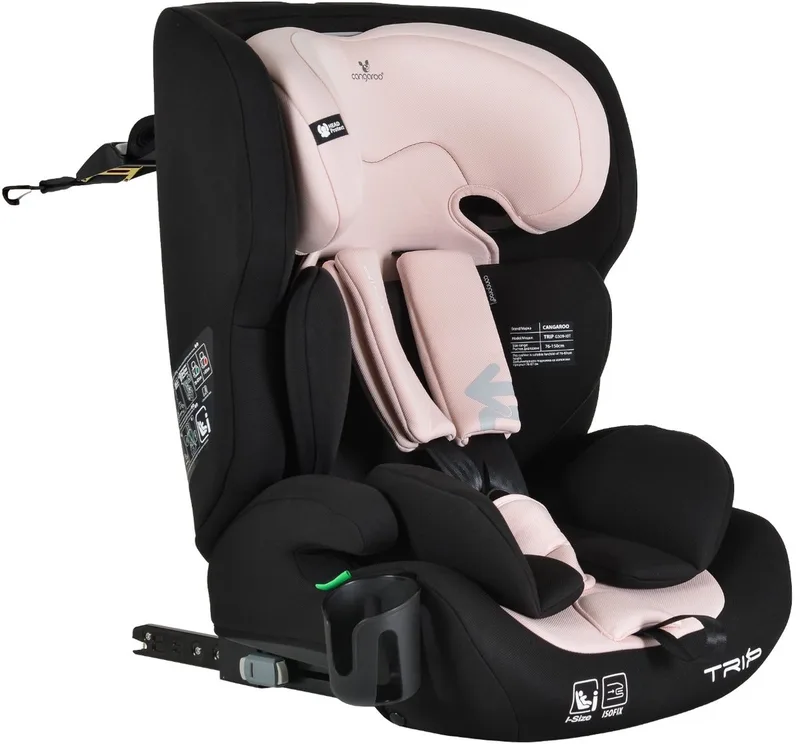 Trip Baby Pink 76-150 cm i-Size Autostoel de Cangaroo en Noir, Rose – photo produit