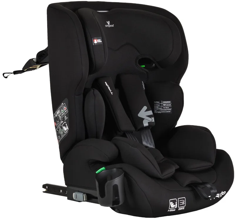 Trip Midnight Black 76-150 cm i-Size Autostoel van Cangaroo in Zwart – productfoto