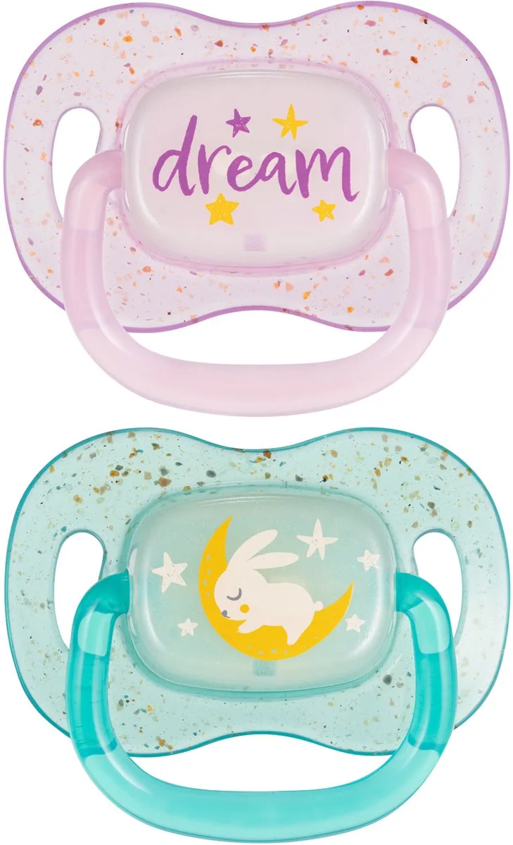 baby's Night Glow Siliconen Speen 6-18m Symmetrisch 2 stuks by Canpol Babies – product photo