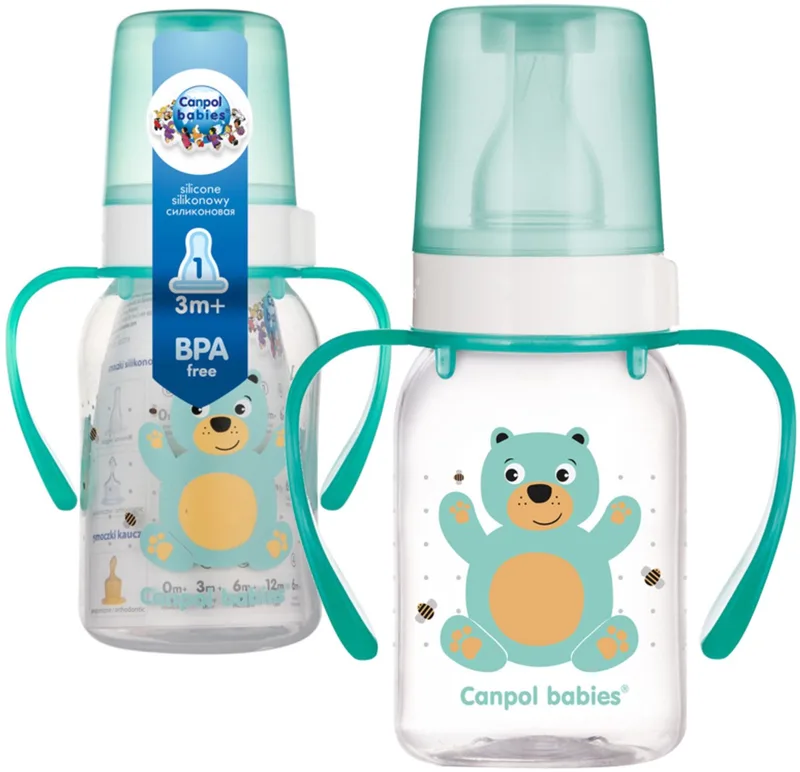 babyfles 3+ m, 120 ml van Canpol Babies in Groen – productfoto