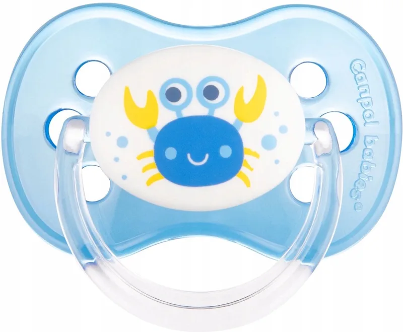 Kauçuk Speen Rond 0-6 Maanden Blauwe Krab fra Canpol Babies – produktbillede