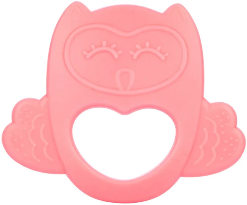 OWL siliconen bijtring voor baby's - 0m+ 0+ maanden fra Canpol Babies i Lyserød – produktbillede