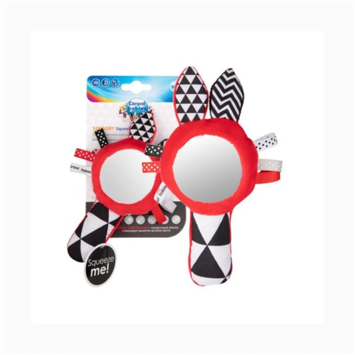 Sensory trillende speeltje met een pieper en een spiegelmet 0m+ 0+ maanden by Canpol Babies in Red, Black, White – product photo