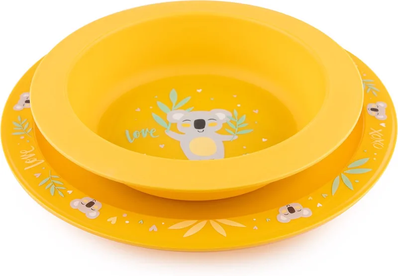 servies set 2 st. EXOTISCHE DIEREN- 9m+ 9+ m de Canpol Babies en Jaune – photo produit