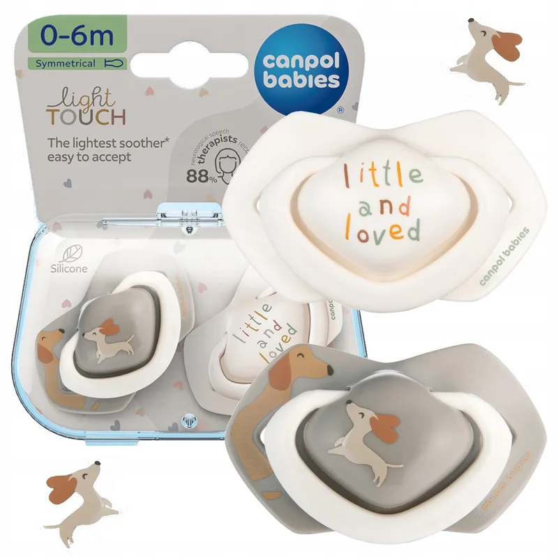 Symmetry Speen 0-6M 2 Stuks Hondenprint van Canpol Babies – productfoto