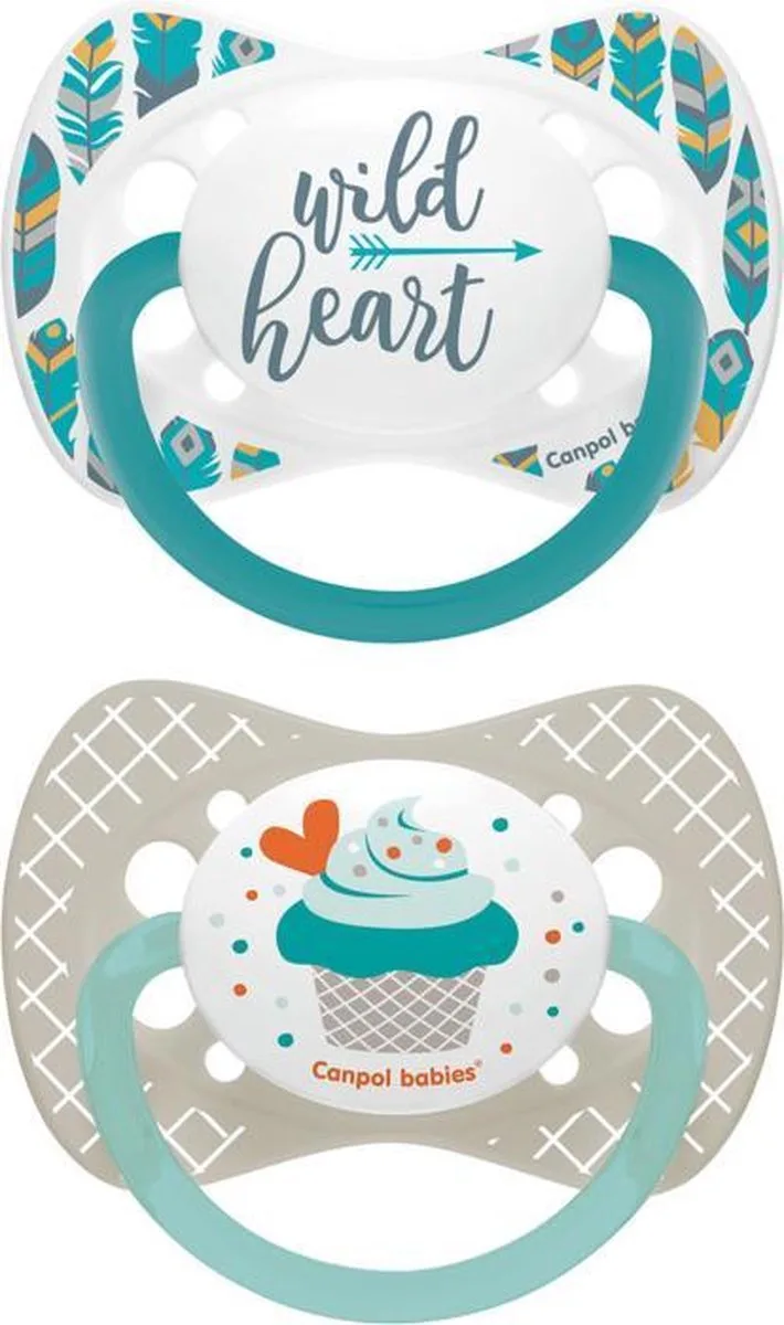 Wild heart fopspenen 2 st. set 0-6 maanden van Canpol Babies in Blauw – productfoto