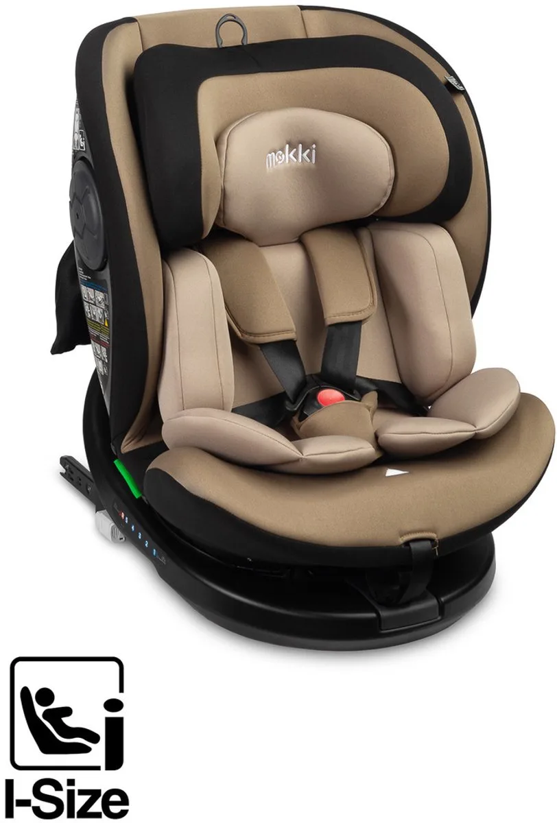 Mokki I-SIZE - Autostoeltje - ISOFIX - 360 graden draai de Caretero en Beige – photo produit