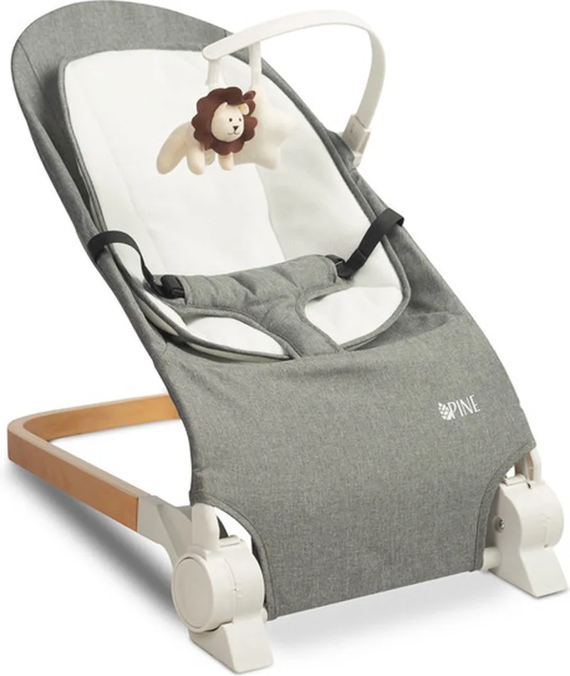 Pine Baby Bouncer - Wipstoel - Babystoel Voor Aan Tafel - Baby Stoeltje Zitten Voor Thuis - Verstelbare Babyrelax - Baby Rocker by Caretero in Grijs – product photo