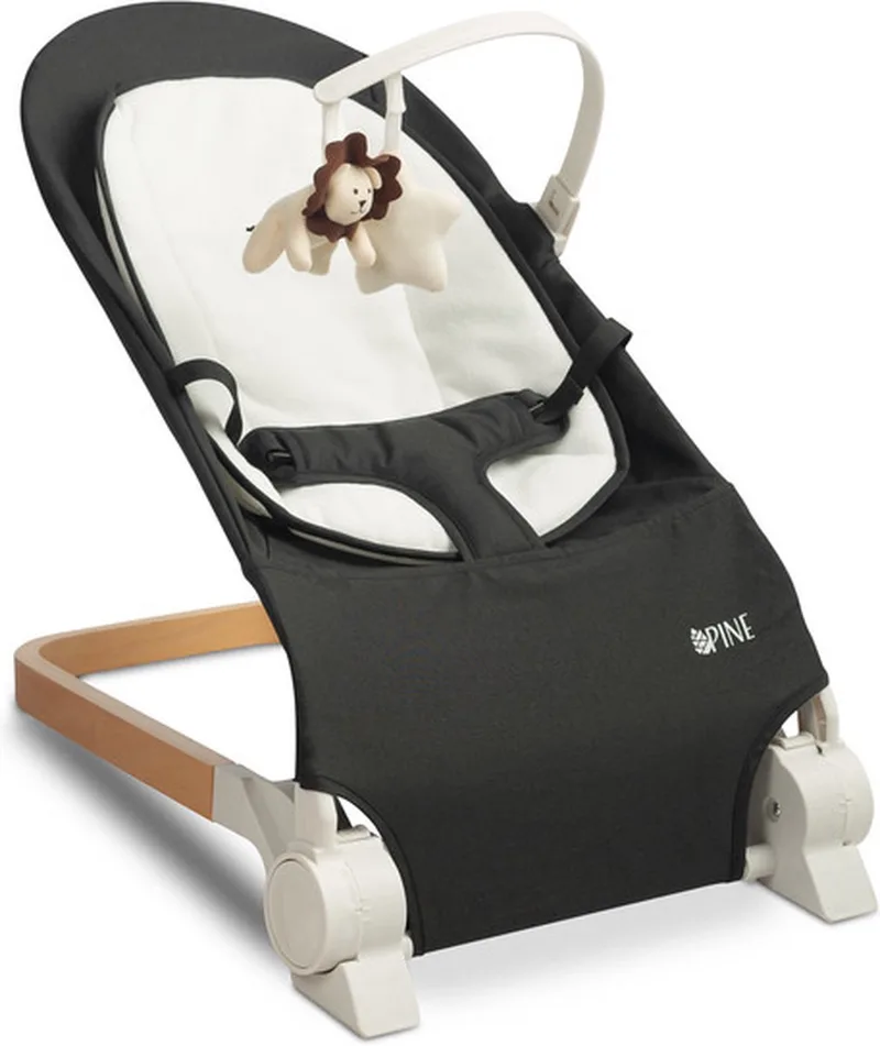 Pine Baby Bouncer - Wipstoel - Babystoel Voor Aan Tafel - Baby Stoeltje Zitten Voor Thuis - Verstelbare Babyrelax - Baby Rocker by Caretero in Zwart – product photo