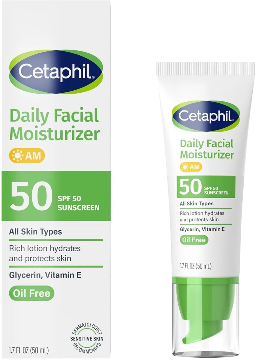 dagelijkse gezichtsbevochtiger, SPF 50+, 1,7 fl oz (50 ml) - Daily Facial Moisturizer, SPF 50+ van Cetaphil – productfoto