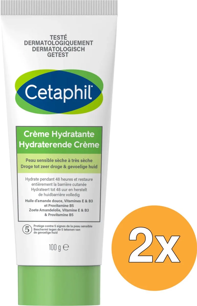 Hydraterende Crème - 2 x 100 gr - Voordeelpakket van Cetaphil – productfoto