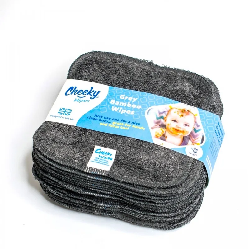 Babydoekjes - Bamboe - 25 Stuks - Antibacterieel - Grijs - Eco-vriendelijke doekjes de Cheeky Wipes – photo produit