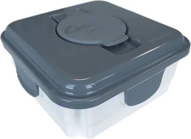 Mucky Container - Grijs - Voor Herbruikbare Babydoekjes - BPA-vrij - Makkelijk te sluiten - Tot wel 25 doekjes opbergen