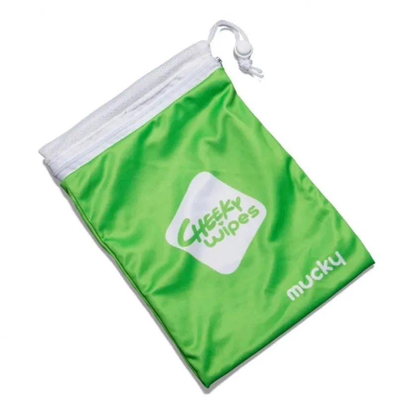 Mucky Wipes Bag - Groen - Waterdicht Reistasje voor Herbruikbare Babydoekjes - Makkelijk te sluiten - Met Mesh Waszak - Tot 15 Doekjes de Cheeky Wipes – photo produit