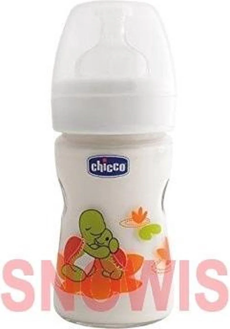 150ml Nature Glas zuigfles - Siliconen fra Chicco i Transparant – produktbillede