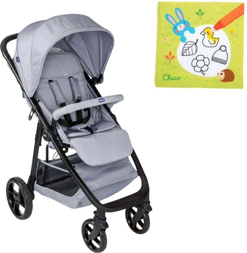 bundel - Buggy Multiride - Light Grey & Babyboekje - Kleuren met water - Seizoenen fra Chicco i Met boekje – produktbillede