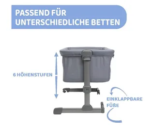 Co-Sleeper Wieg - Next2Me Essential by Chicco in Grey – product photo 4 of 5