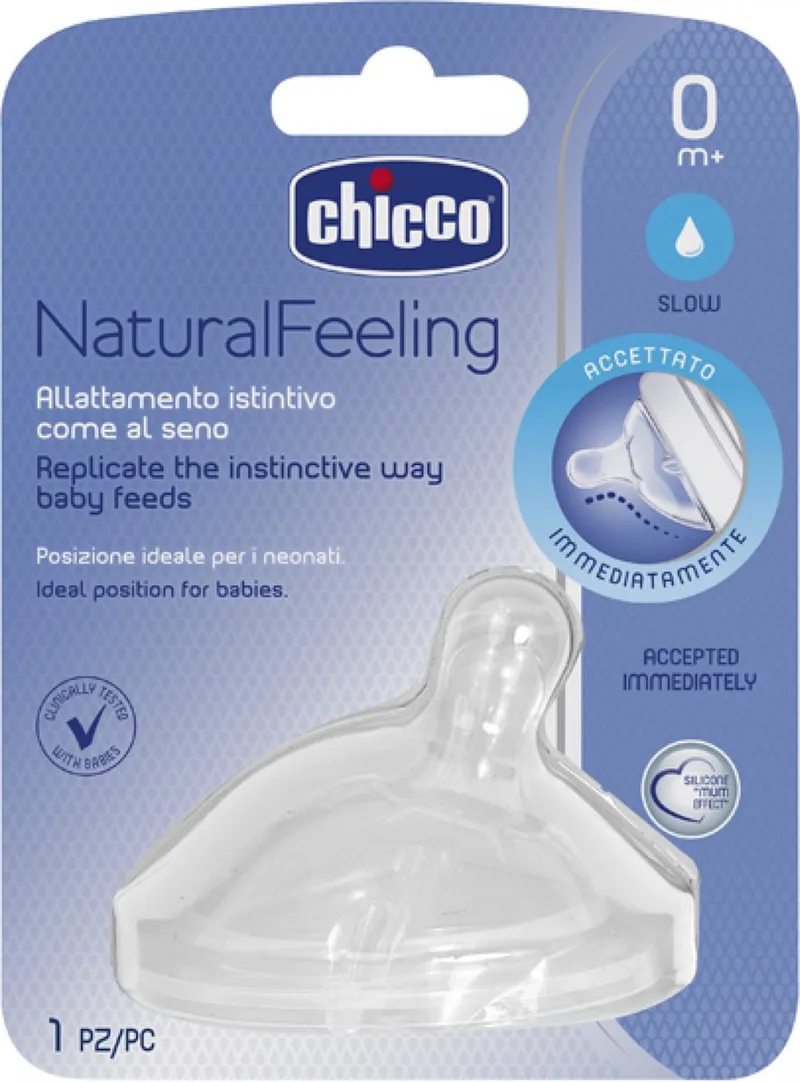 Fopspeen 0m+ Gebogen Siliconen från Chicco i Transparent – produktbild