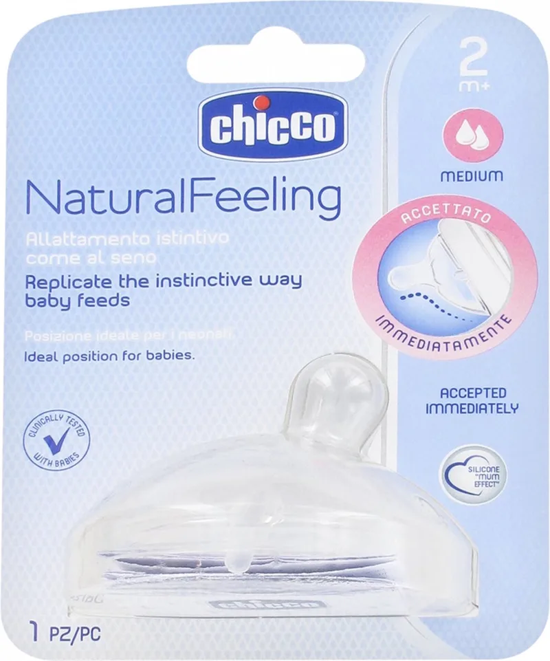 Tétine Naturalfeeling Débit Moyen de Chicco en Transparent – photo produit