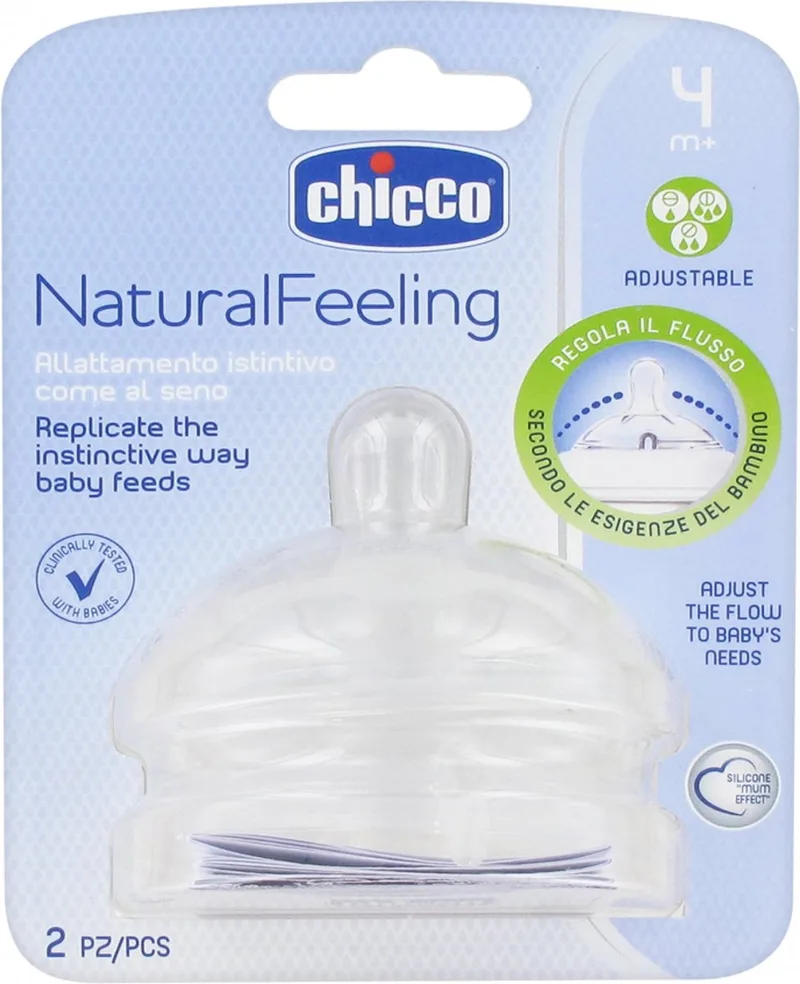 Fopspeen 4m+ Recht Siliconen 2 Stuks från Chicco i Transparent – produktbild