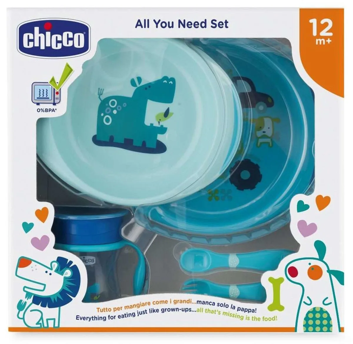 Maaltijdset Junior 33 X 34 Cm 3-delig de Chicco en Bleu – photo produit
