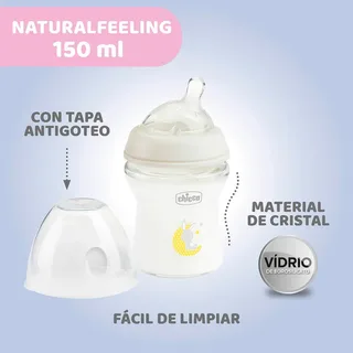 Naturalfeeling Glazen Babyfles Langzame Doorstroming 150ml Kinderen von Chicco in Transparent – Produktfoto 3 von 6