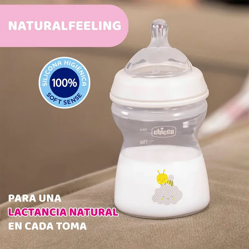 Naturalfeeling Medium Babyfles 250ml Transparant Kinderen by Chicco in Grey – product photo 4 of 6