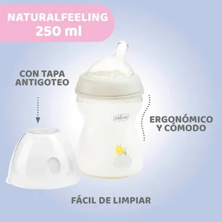 Naturalfeeling Medium Babyfles 250ml Transparant Kinderen by Chicco in Grey – product photo 3 of 6
