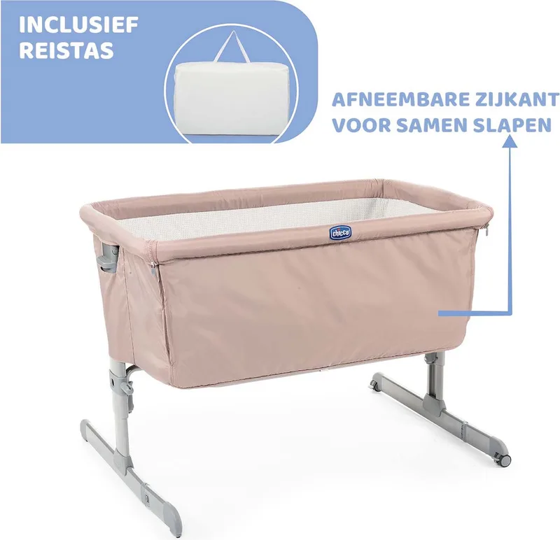 Next2Me Co-Sleeper Dream - Babybed - Wieg - Aanschuifbed - Inclusief Wiegmatras - Sand fra Chicco i Lichtbruin – produktbillede