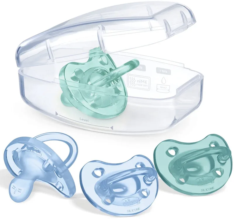 PhysioForma Speen 16-36 Maanden, Zacht Siliconen, Blauw (4 stuks) van Chicco – productfoto