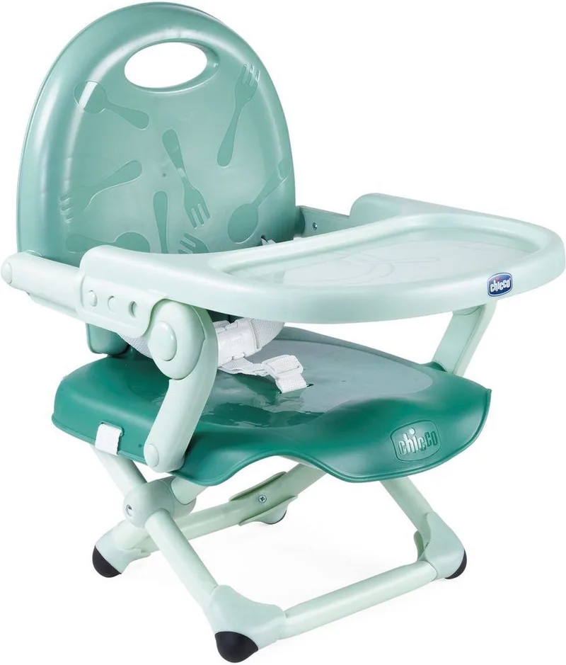 Pocket Snack Junior - Stoelverhoger voor kinderen - Baby eetstoel - Stabiele riemen by Chicco in Groen – product photo