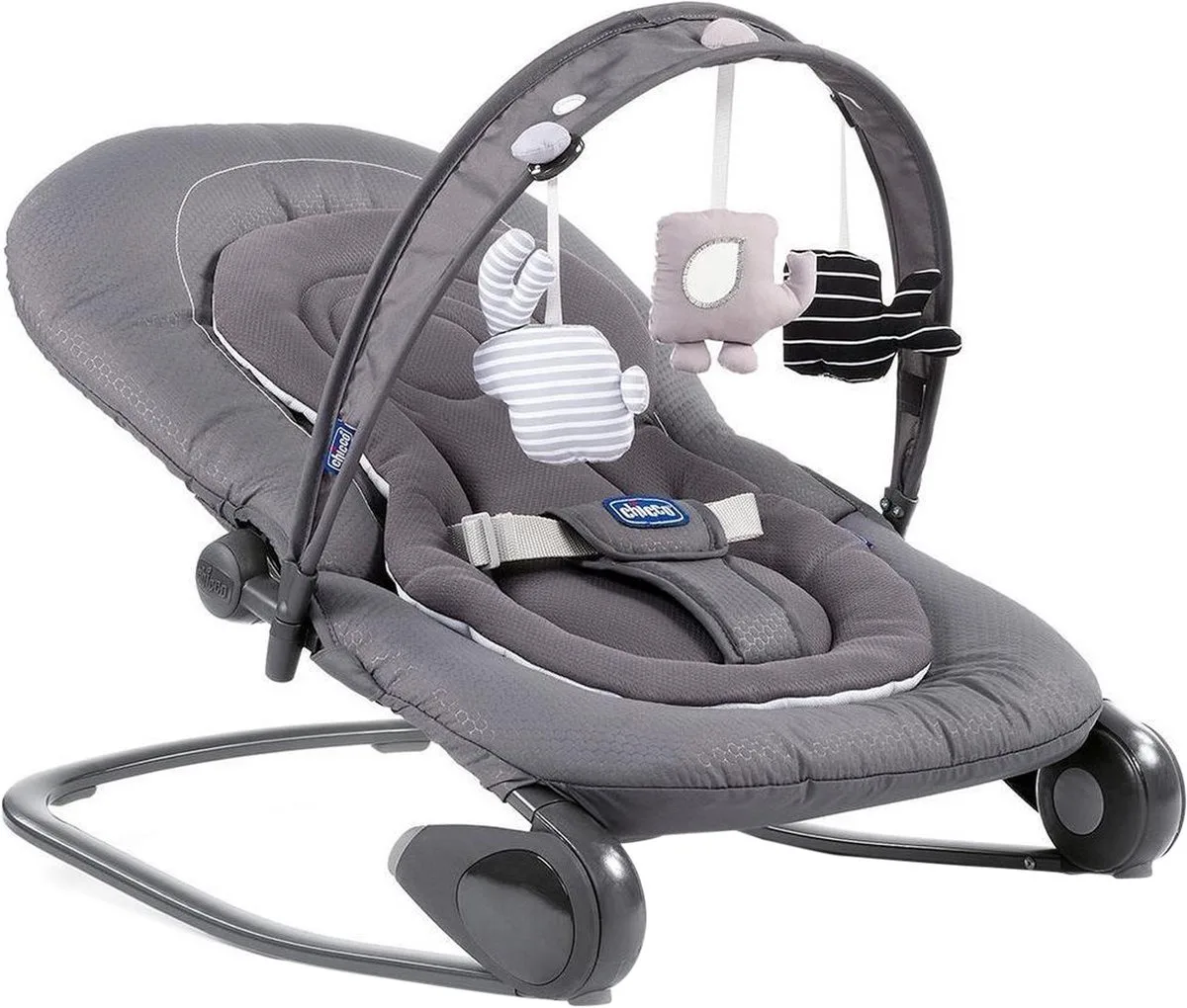 Relax Hoopla - Wipstoel baby - Met babygym speelboog - Comfortabel - Moon Grey von Chicco in Grau – Produktfoto